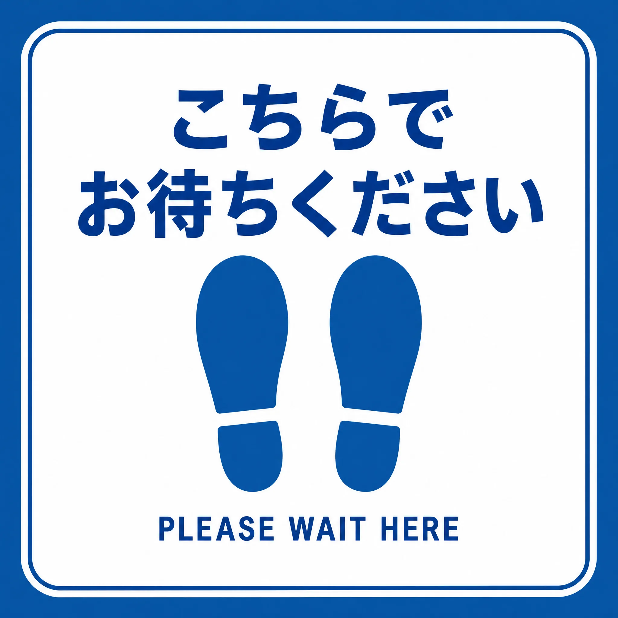 AIプリントを活用した店舗レジ前の待機位置フロアサイン制作例