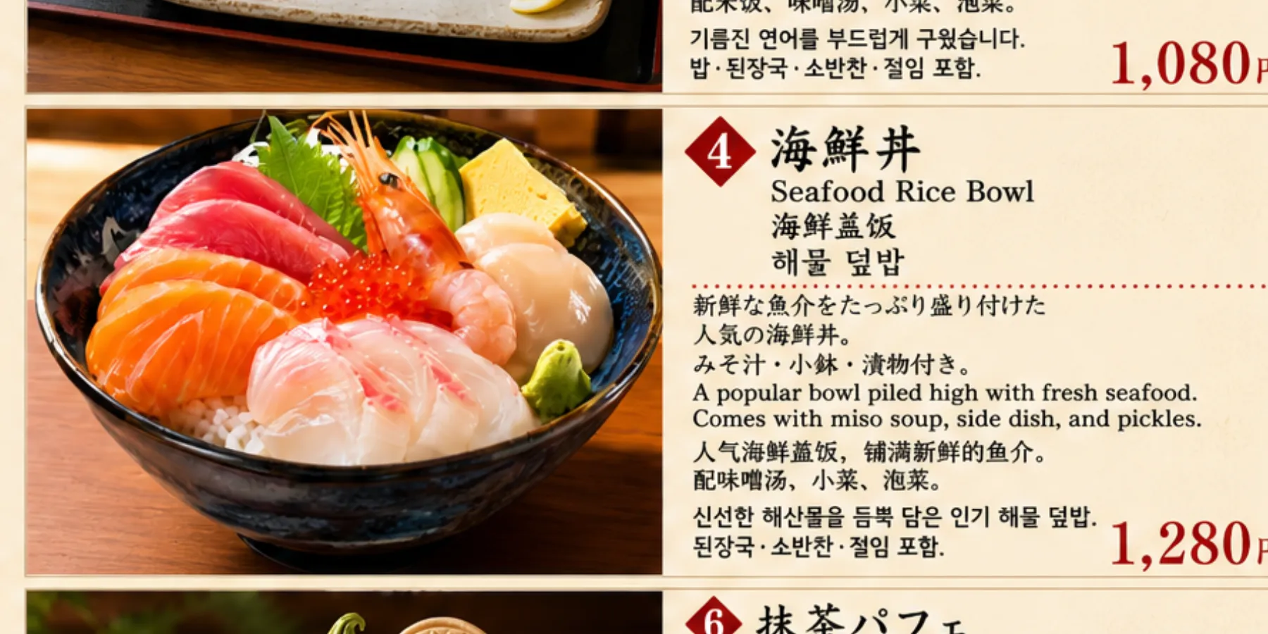 既存の日本語飲食店メニューをAIで多言語化した制作例