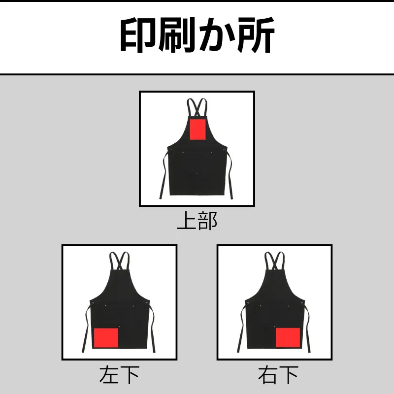 エプロンの印刷可能ヶ所