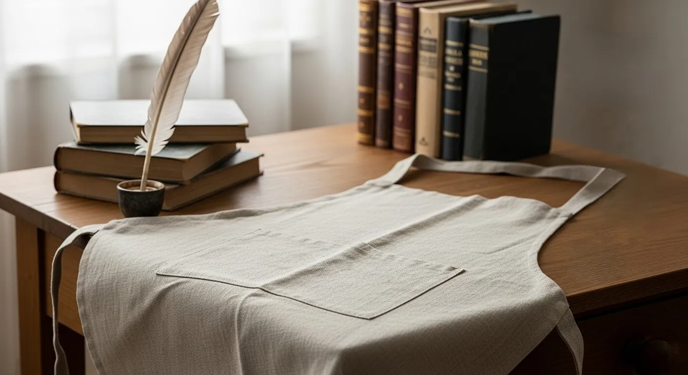 エプロンと羽ペンと分厚い本