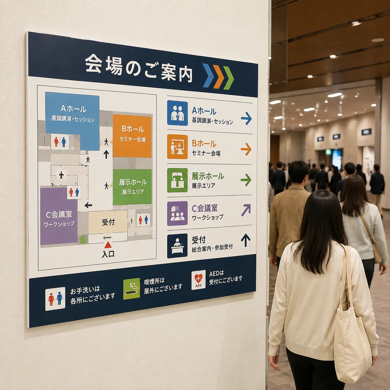 イベント会場の案内パネル