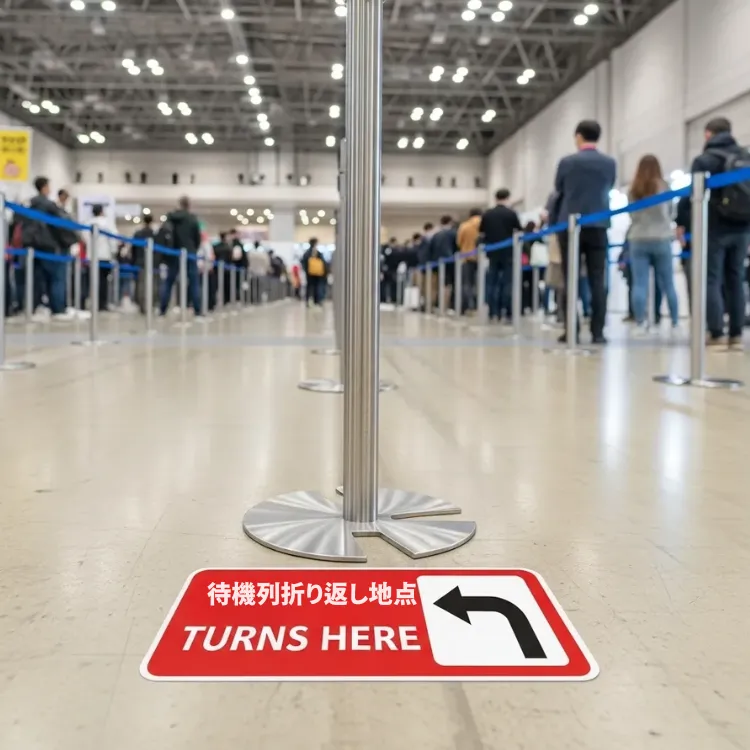 待機位置や並び列に使用する再剥離のフロアシート