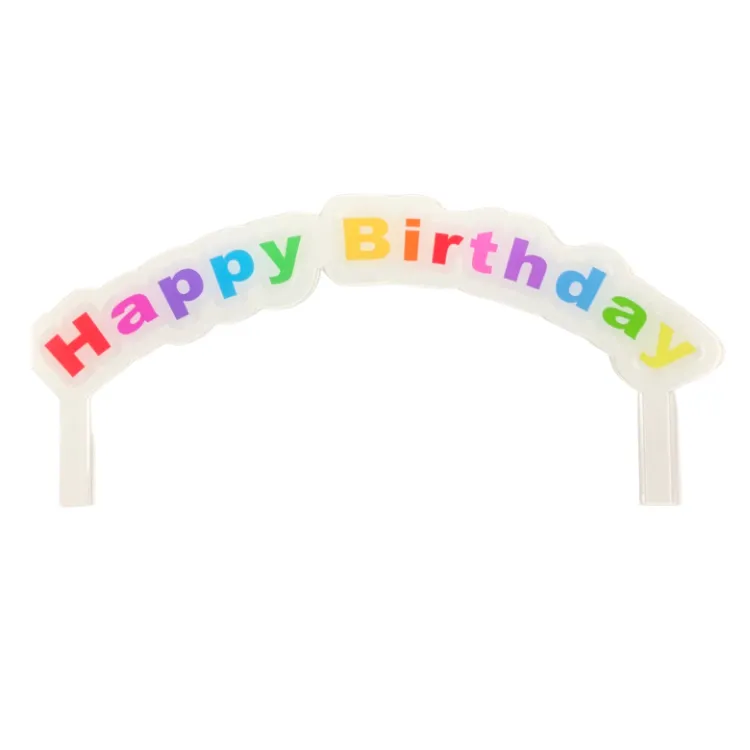 アクリルフラスタパネル Happy Birthday アーチ型 280mm×430mm