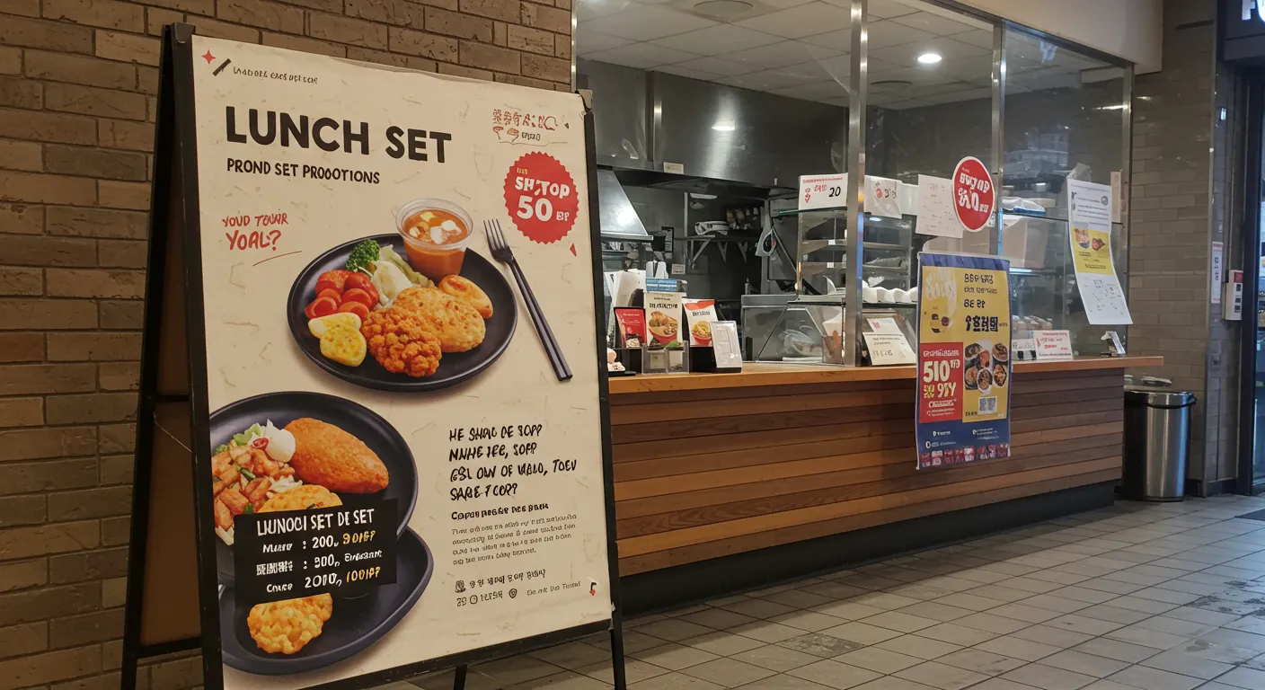 飲食業界におけるランチセット専用販促POP