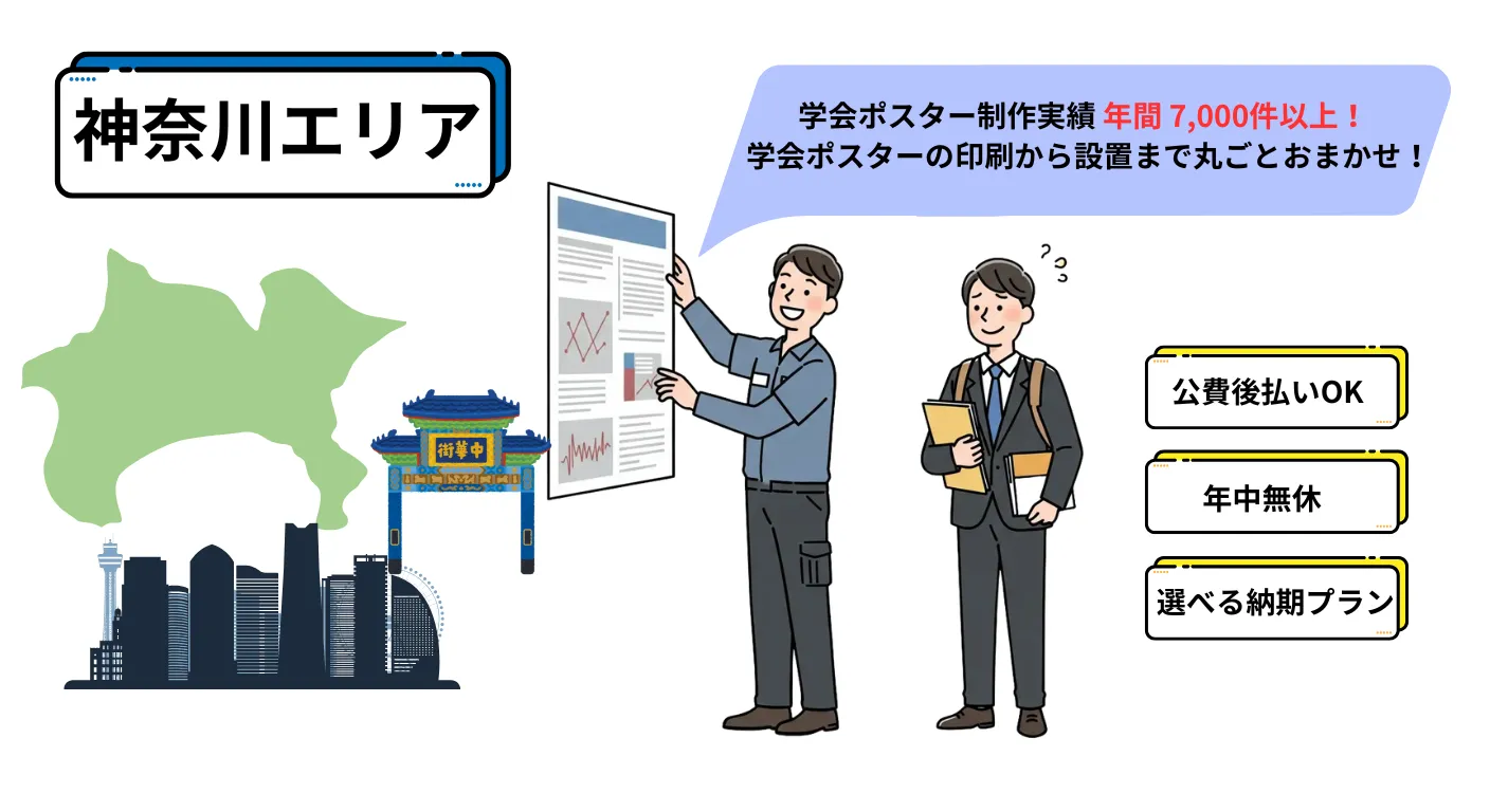 学会ポスター代行設置サービス神奈川エリアイメージ