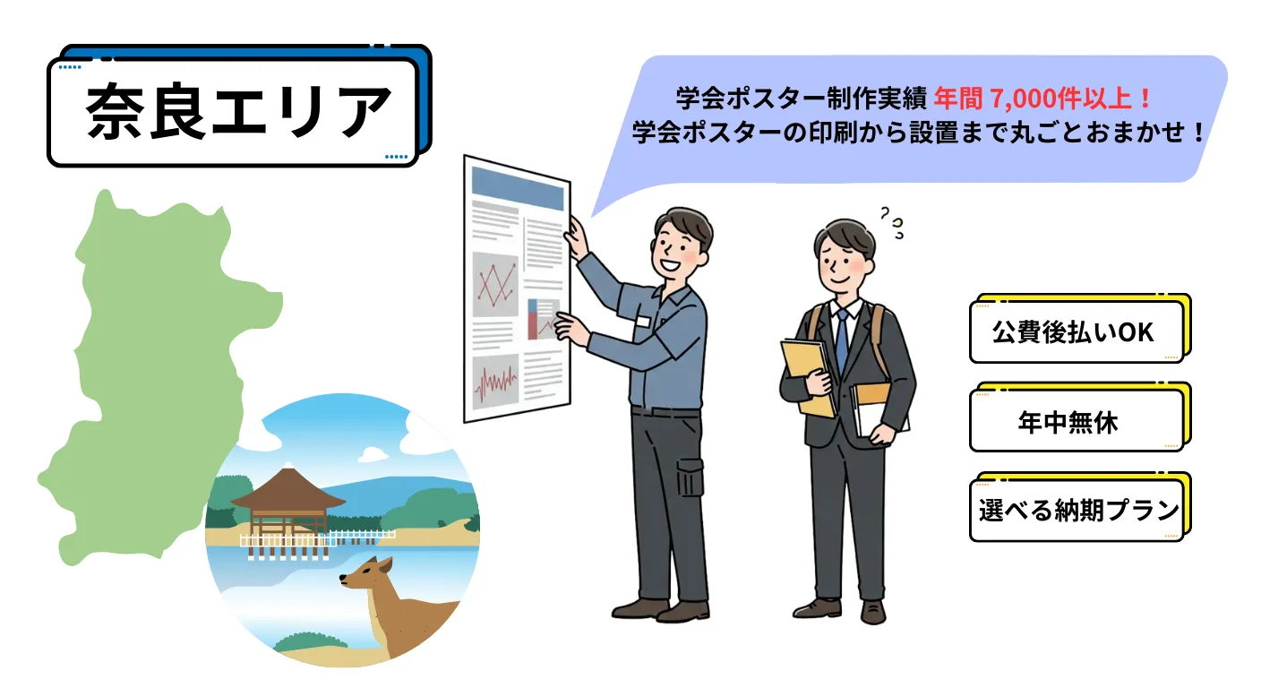 学会ポスター代行設置サービス奈良エリアイメージ
