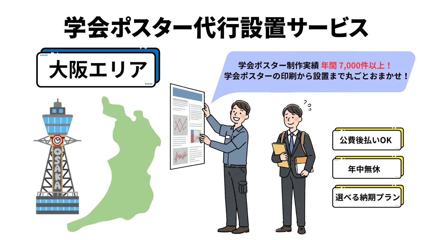 学会ポスター代行設置サービス大阪エリアイメージ