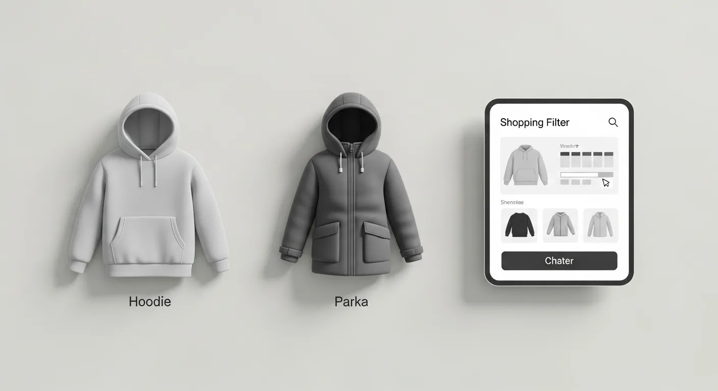 フード付きのスウェットとアウター