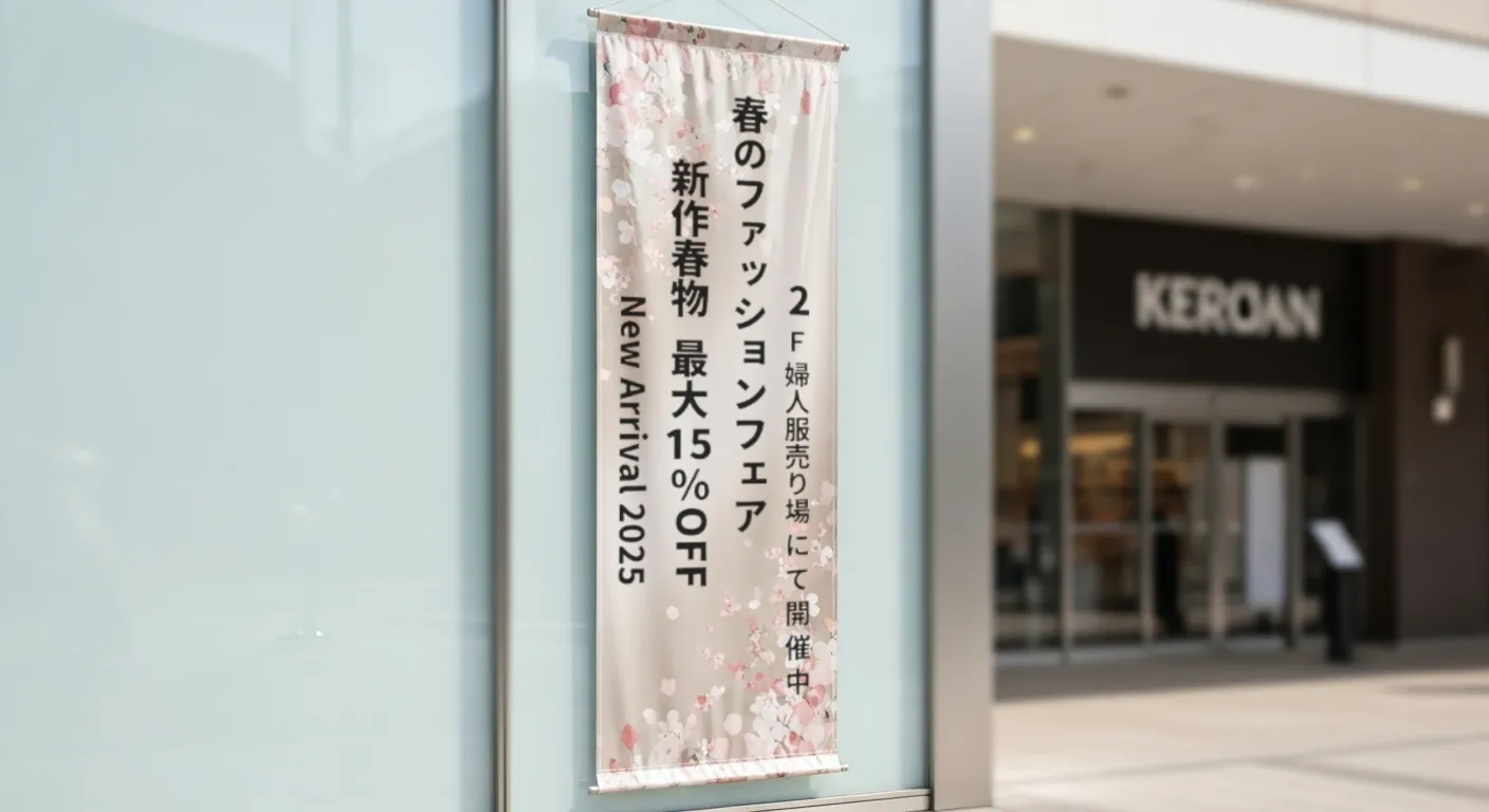 袋加工の懸垂幕