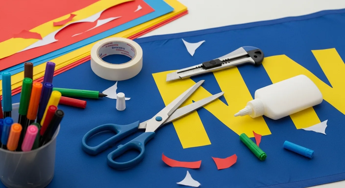 自作横断幕と製作ツール