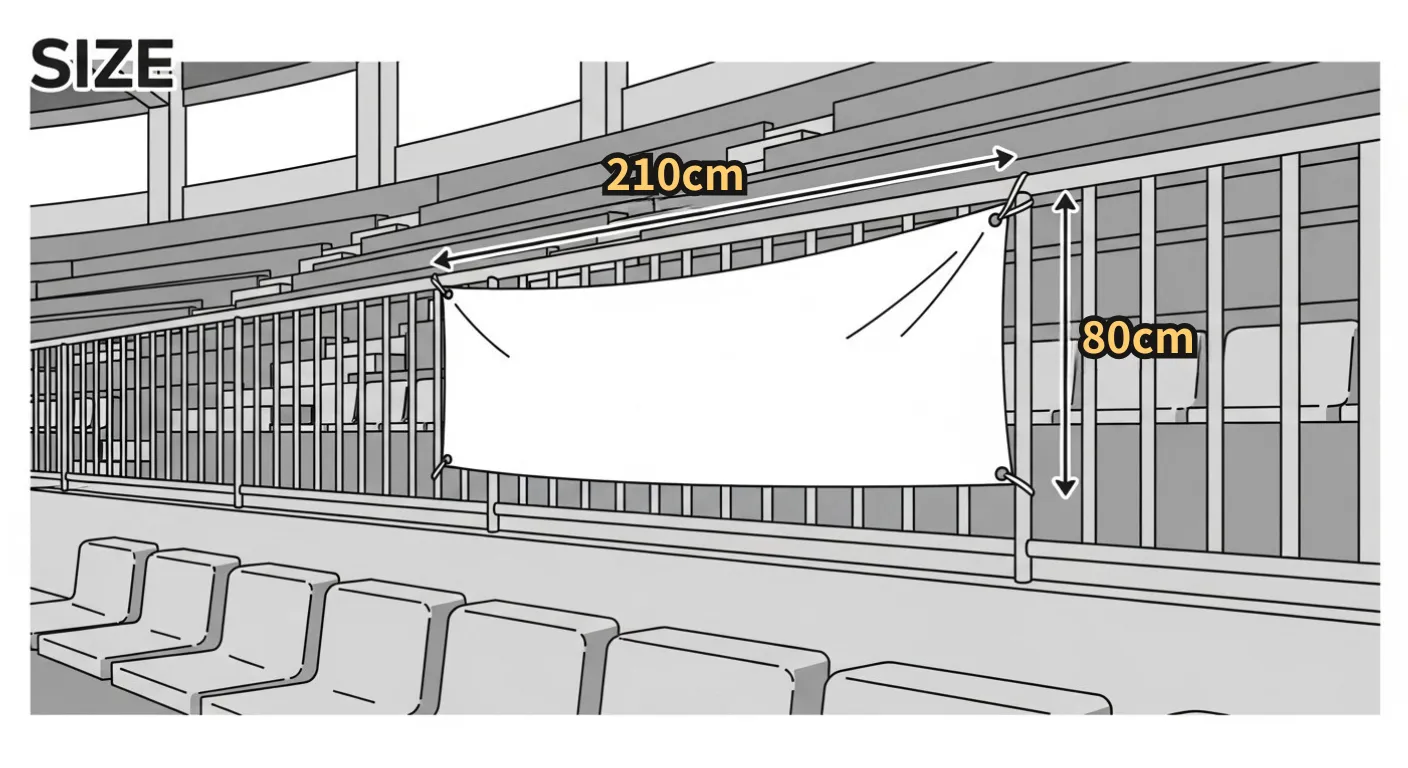 応援幕のサイズイメージ