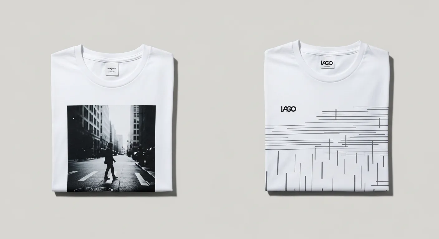 並べられたグラフィックTシャツとプリントTシャツ