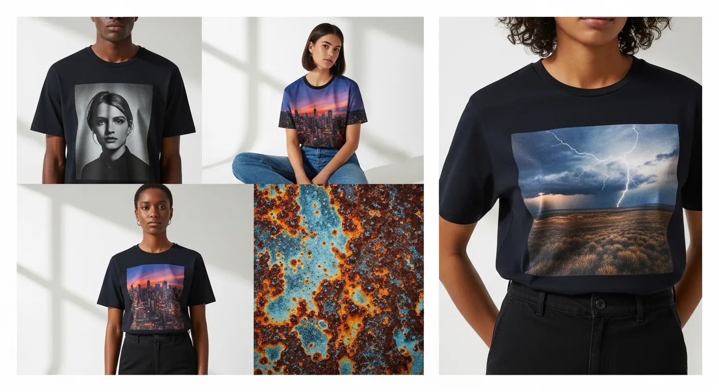 人物や景色のグラフィックTシャツ