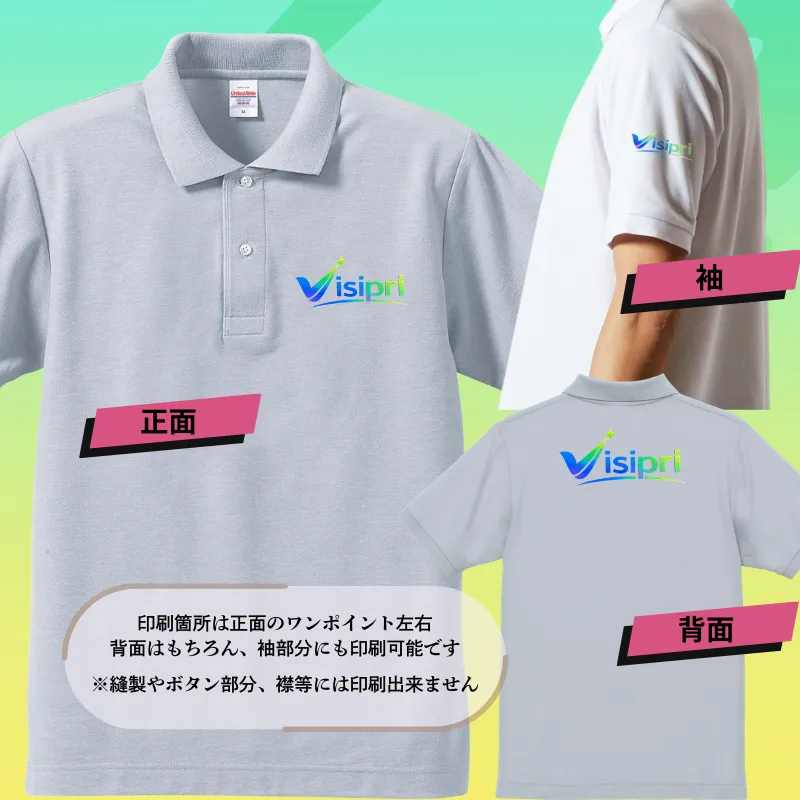 前面と背面と袖部の印刷面