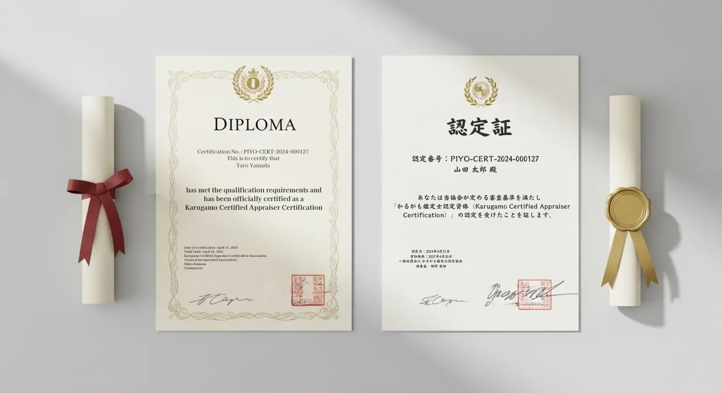 卒業証書とワニ柄の筒