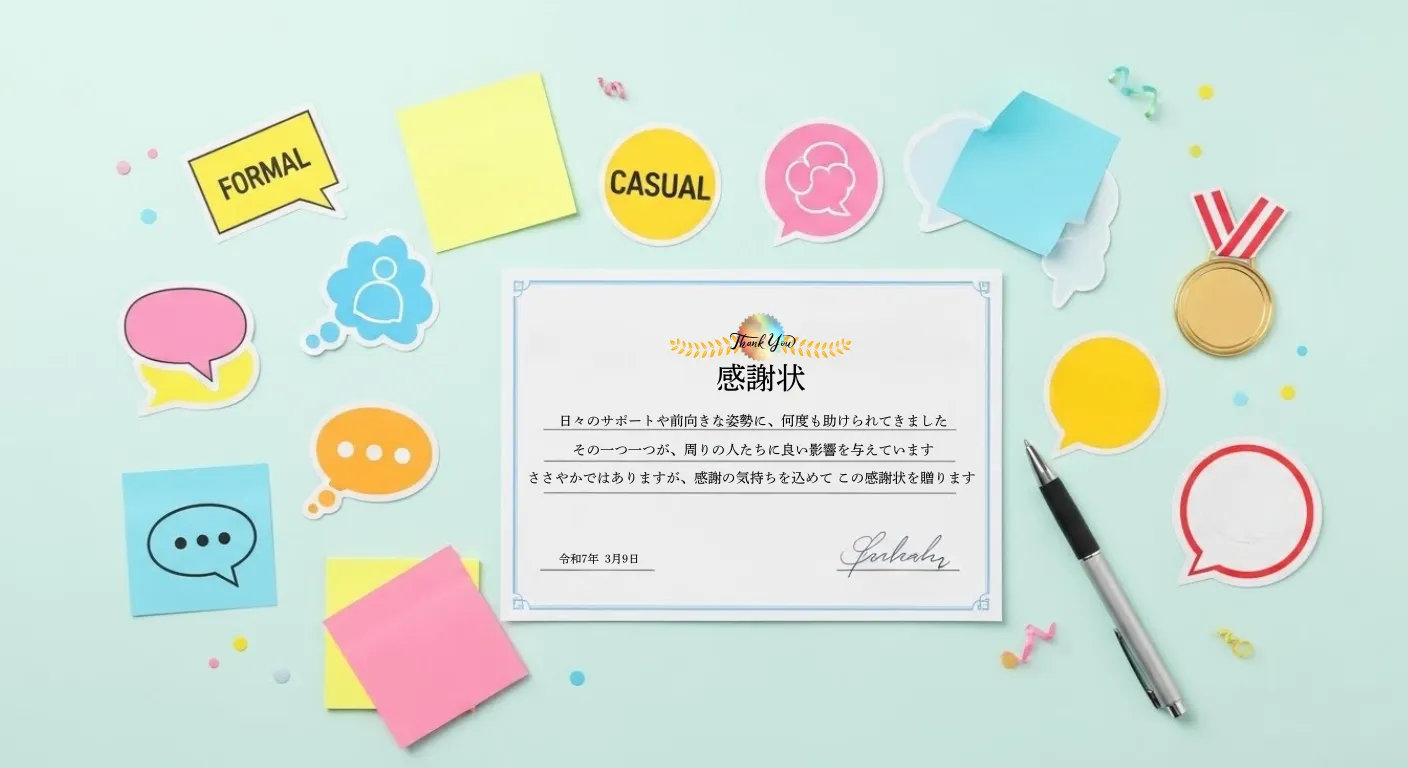 カジュアルな感謝状