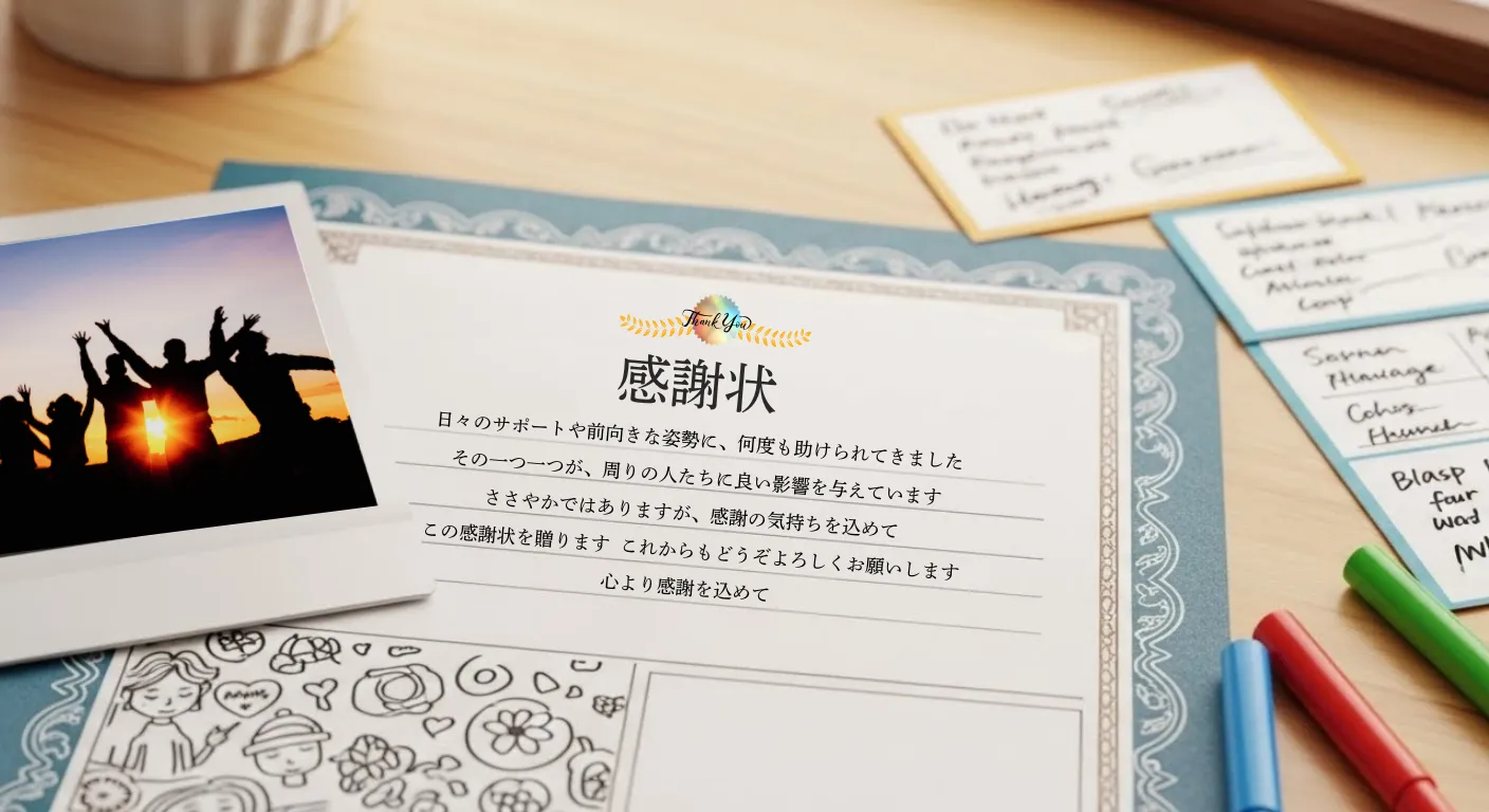 カジュアルな感謝状