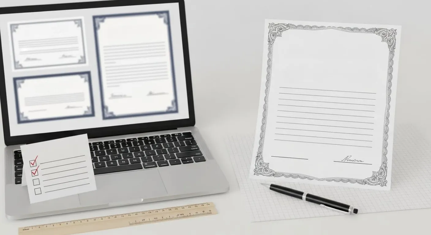 認定証のテンプレートイメージ