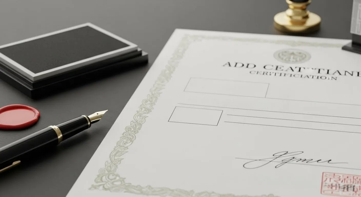 印影のある認定証