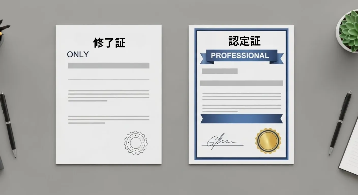 修了証と認定証