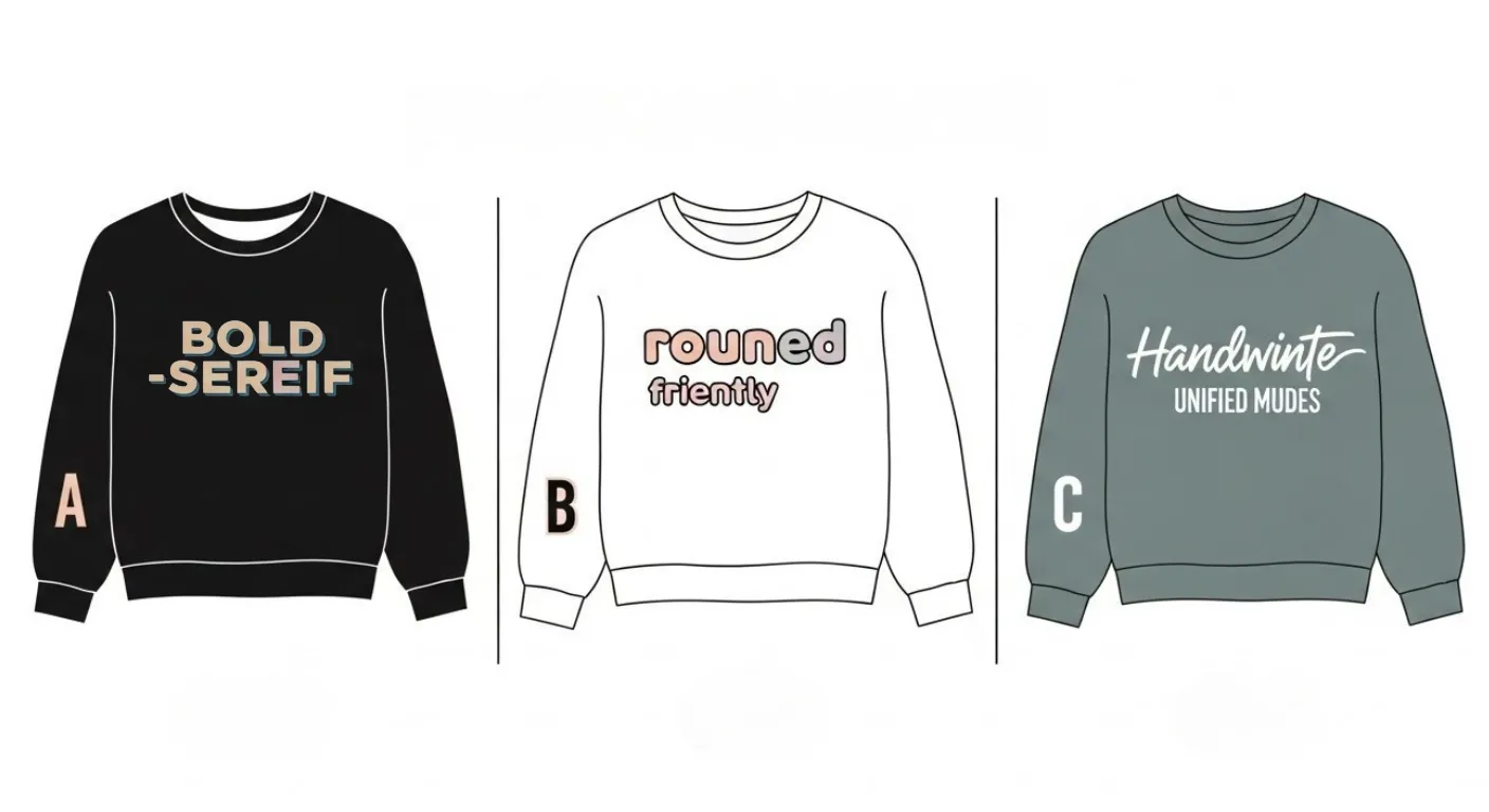 ボディーのカラーとフォントの比較イメージ