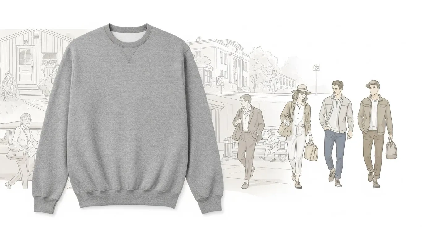 カジュアルファッションとスウェットのイメージ