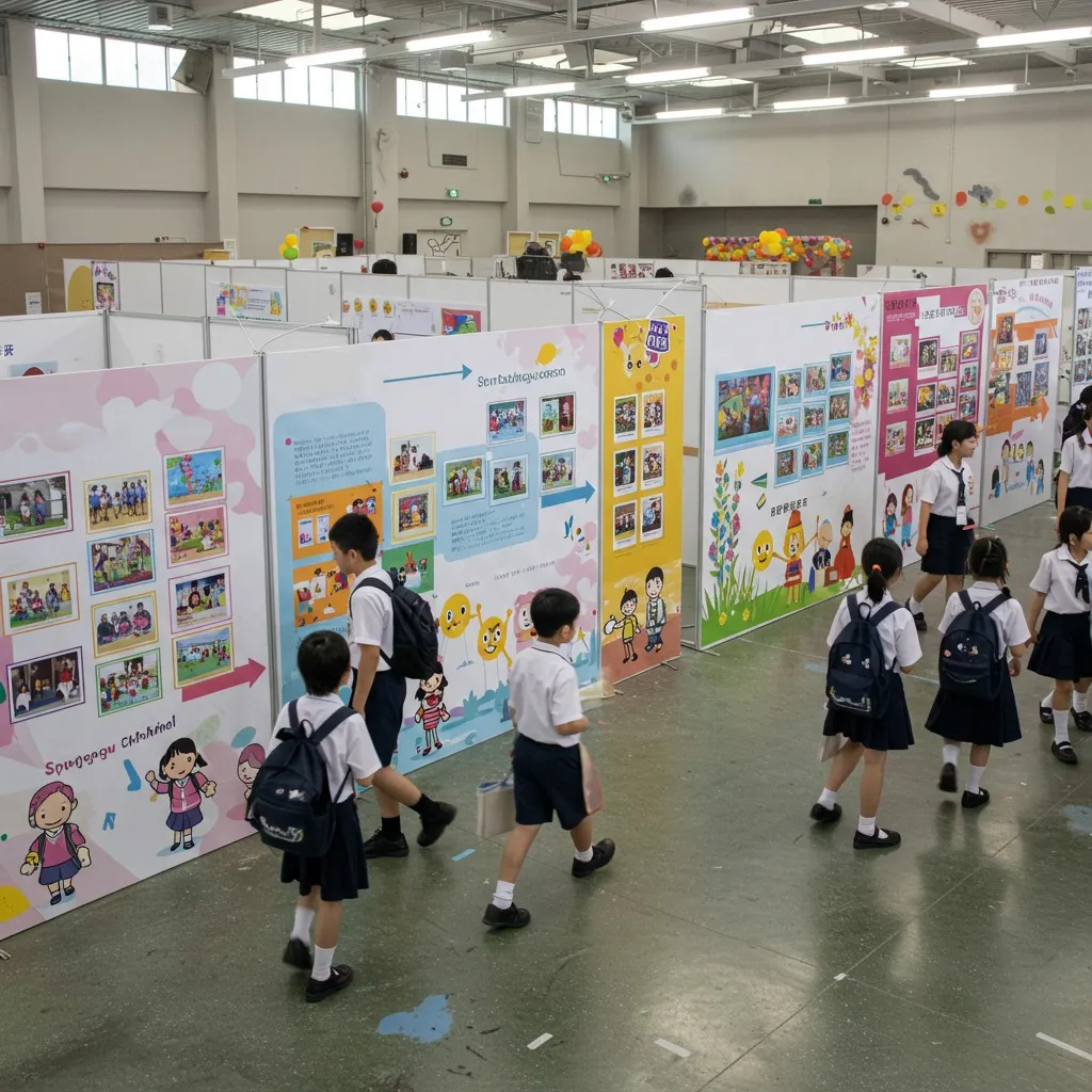 学校文化祭で作品展示に使われたパネルの例
