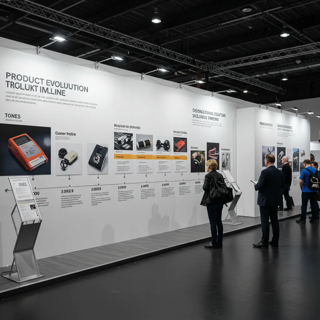 ストーリーに沿ったデザインの展示パネルの写真