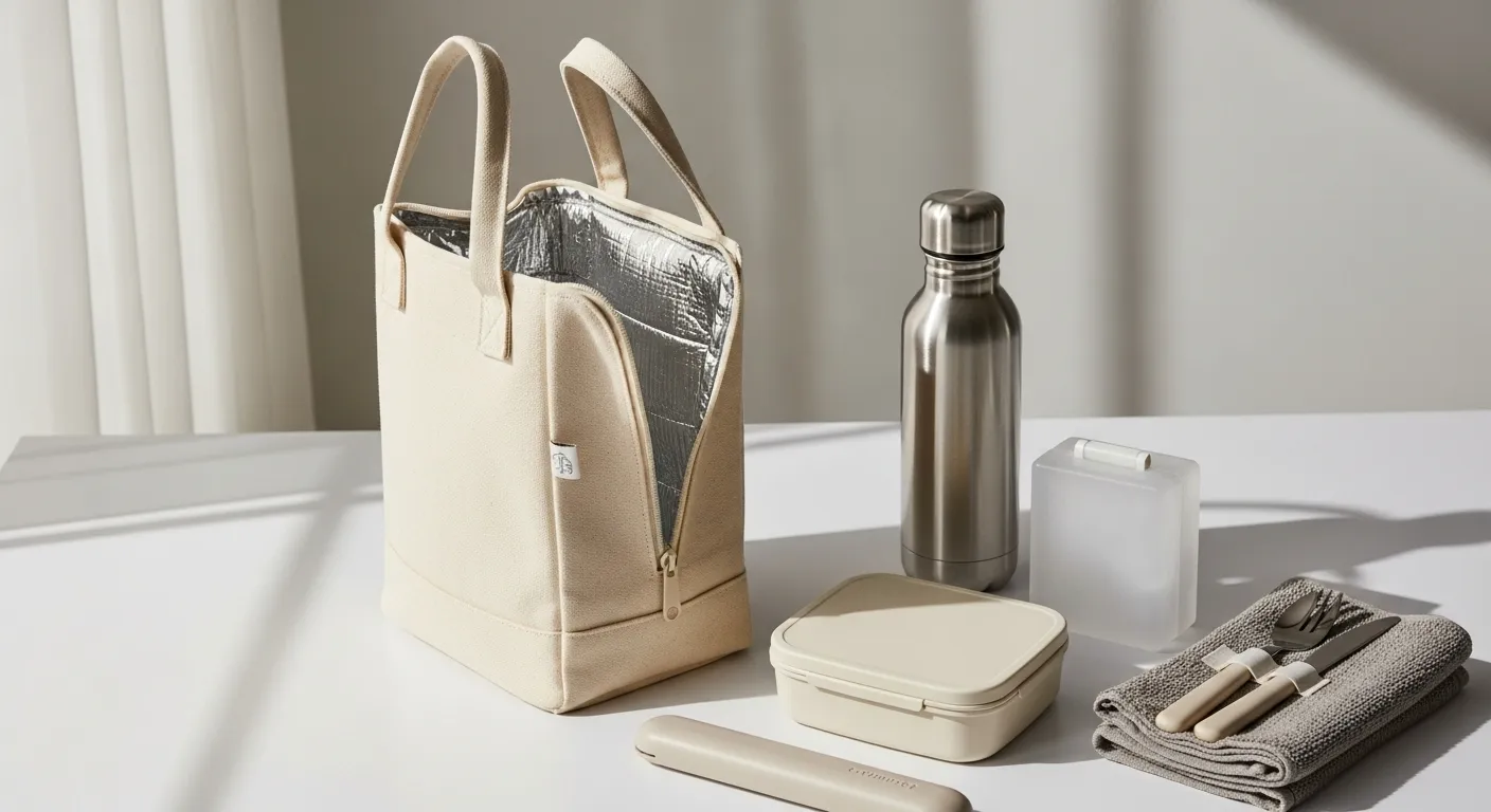 畳まれた厚手と薄手のランチバッグ