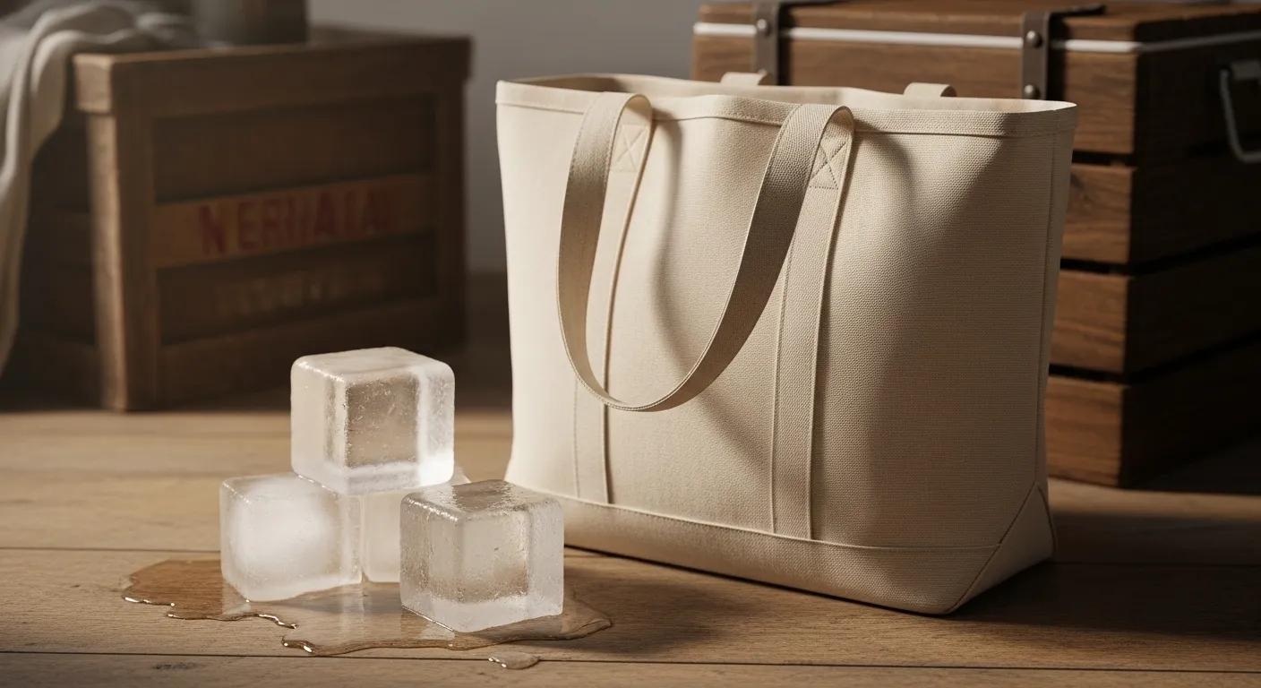 氷の入ったトートバッグ