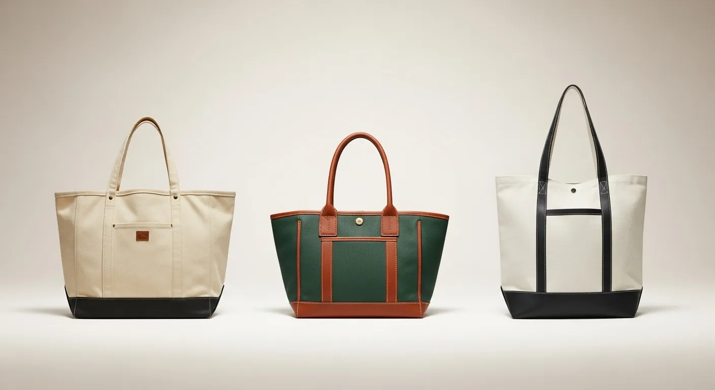 3種類の素材のトートバッグ
