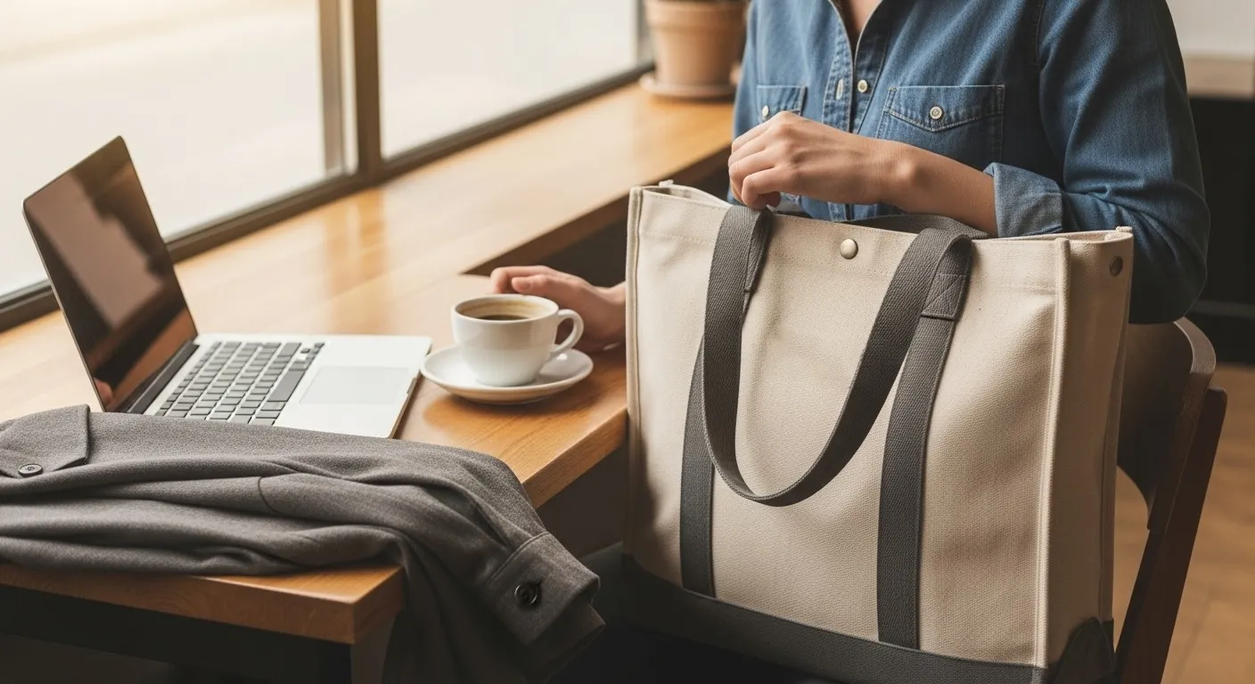 カフェとトートバッグ