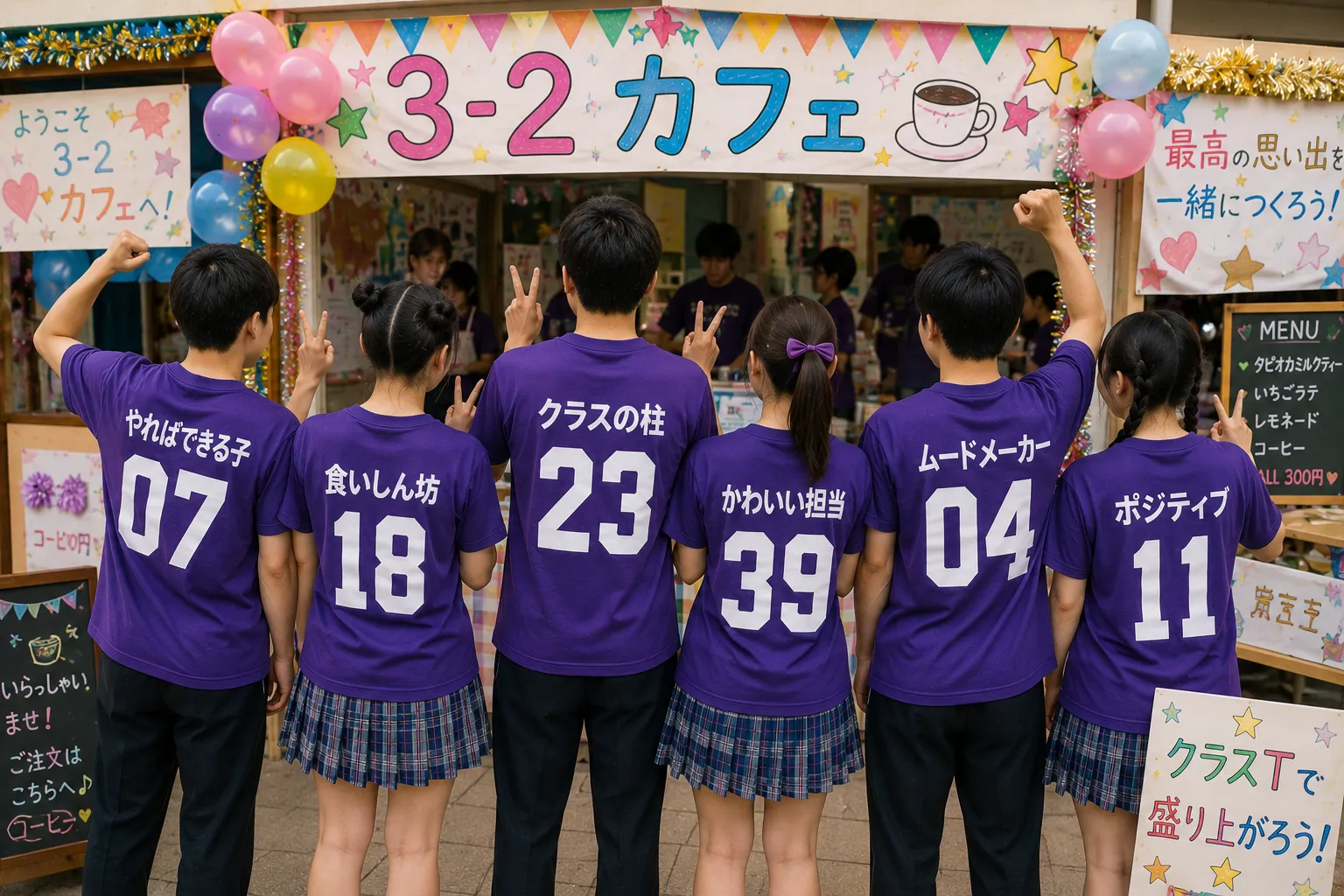 文化祭で着用するクラスTシャツ