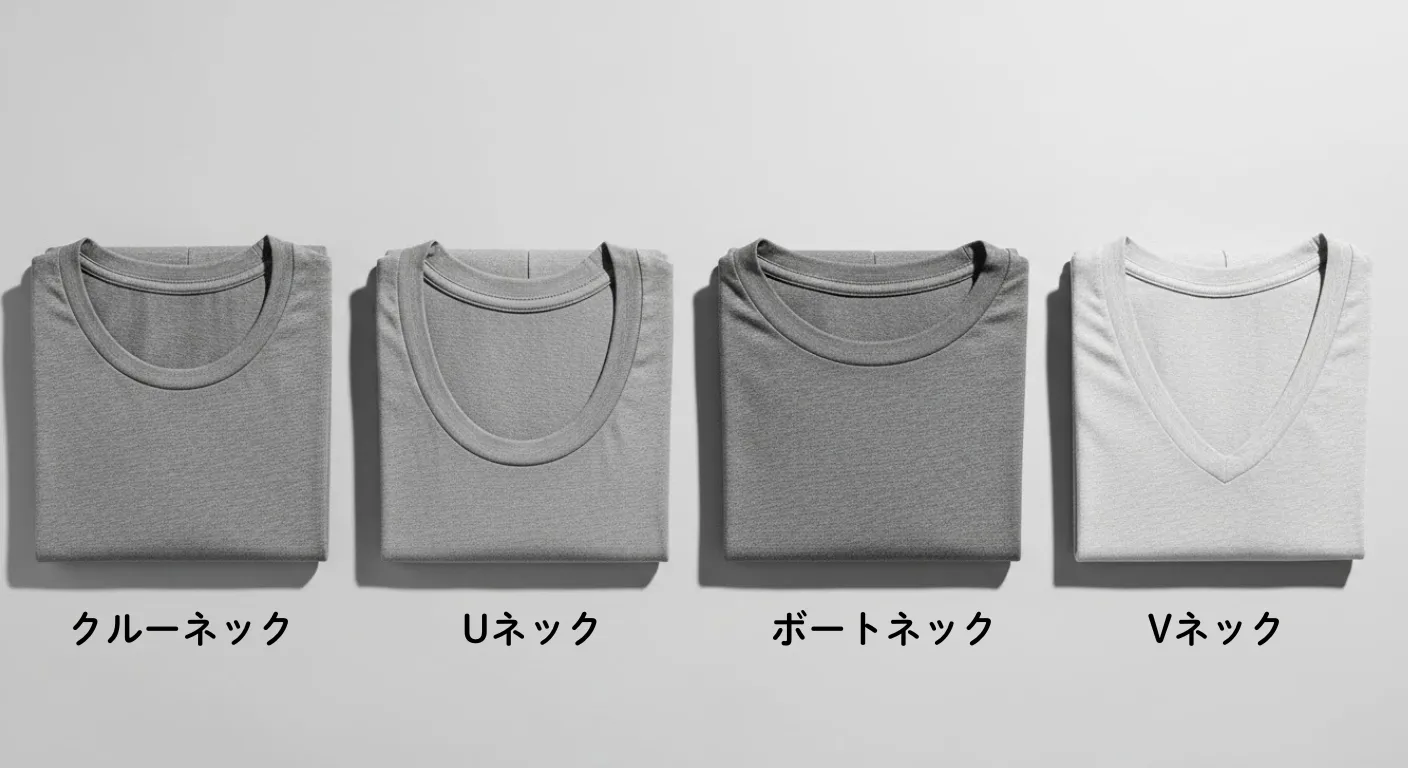 Tシャツ定番の襟の形状