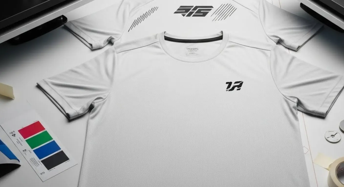 デザインが印刷されたスポーツTシャツ