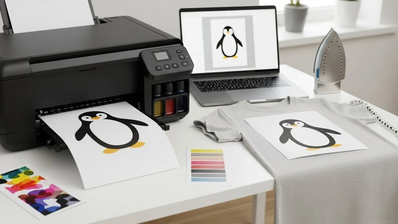 印刷されるペンギンのデザイン