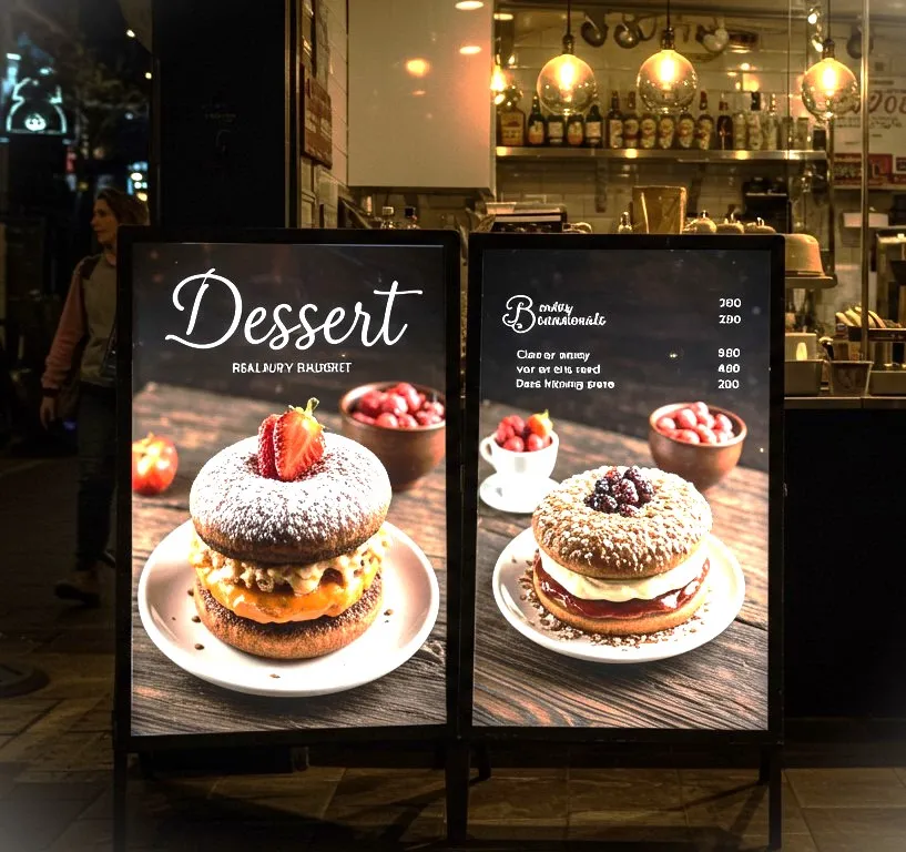 スイーツ店のLEDバックライトパネル