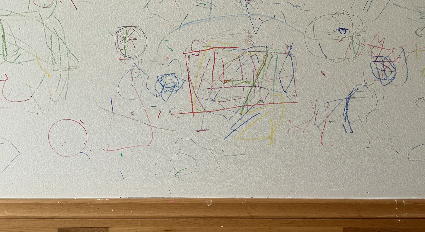落書きされた部屋の壁